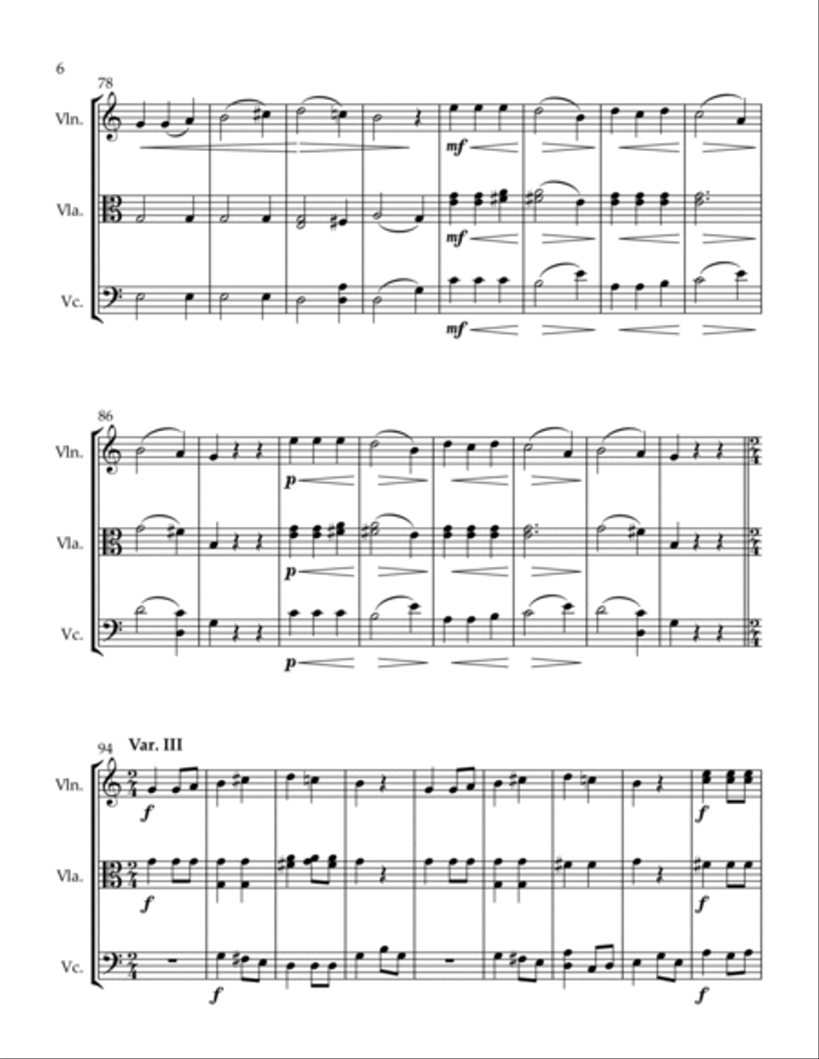 3 Trios A Rose for My Beloved Bird In Flight Song of the Rogue String Trio scores gallery preview page 6