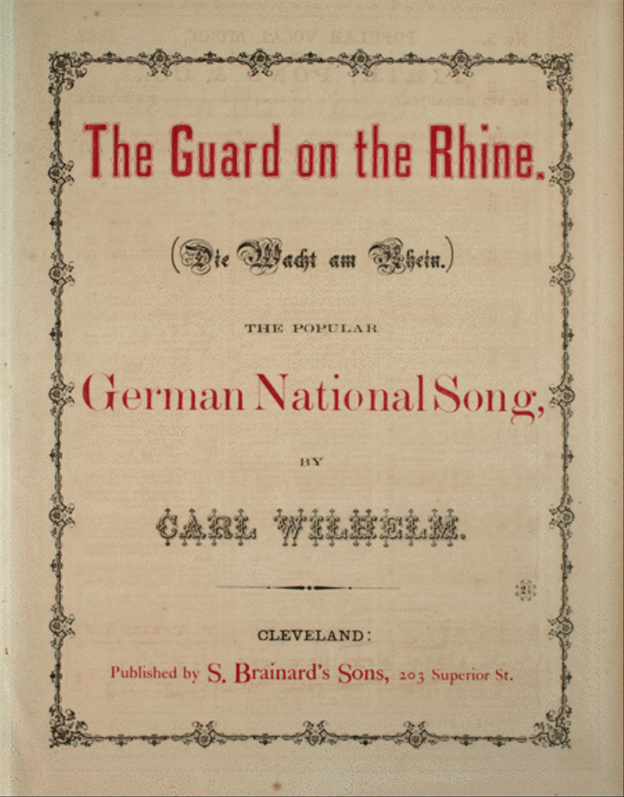 The Guard on the Rhine (Die Wacht am Rhein). The Popular German National Song Voice scores gallery preview page 1