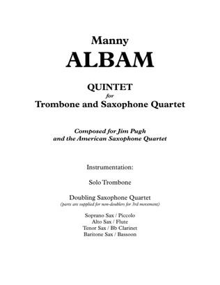 Book cover for Quintet for Trombone and Saxophone Quartet