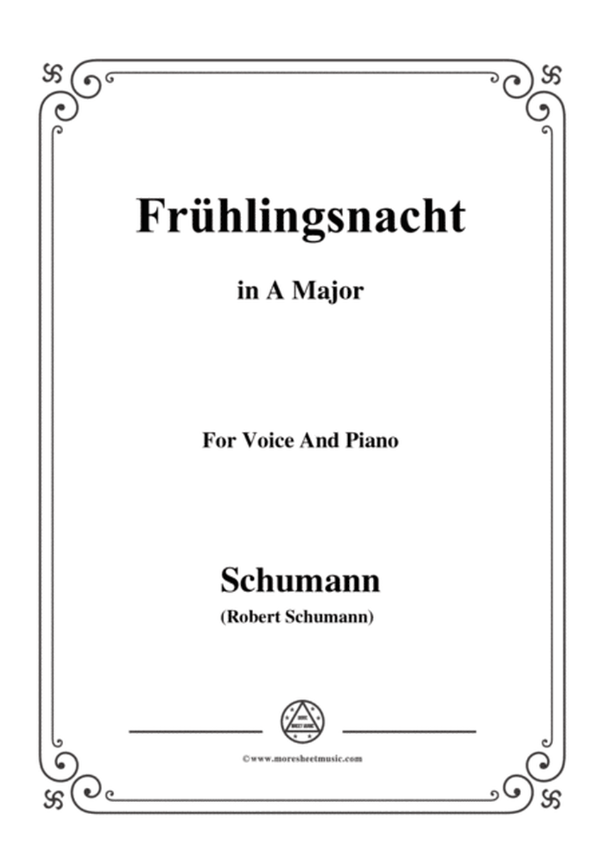 Schumann-Frühlingsnacht,in A Major,for Voice and Piano image number null