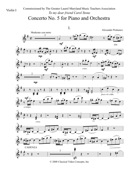 Concerto No. 5 - Orchestra Parts (First Edition)