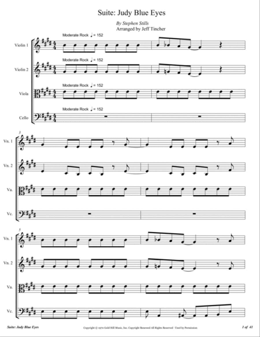 Suite: Judy Blue Eyes Suite: Judy Blue Eyes String Quartet scores gallery preview page 2