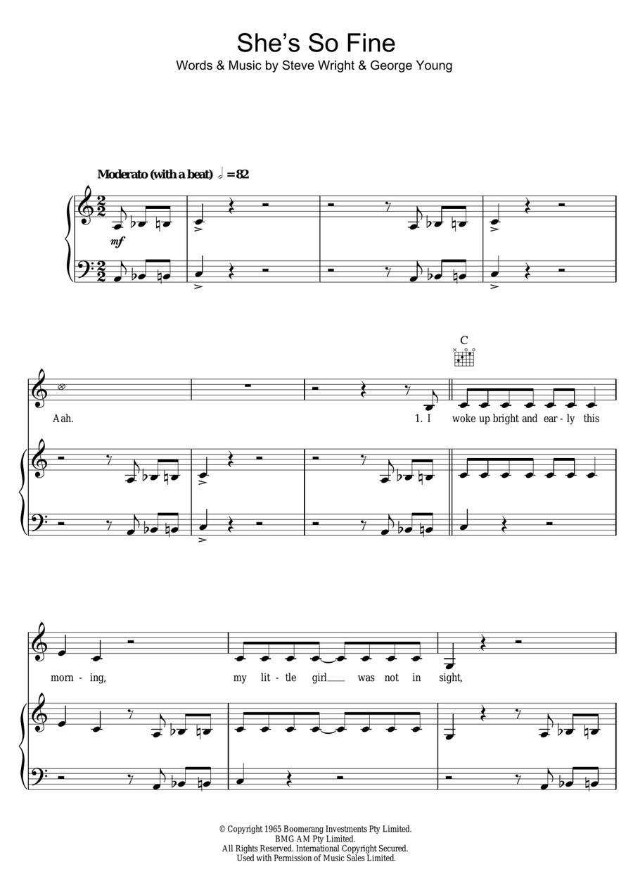 She's So Fine She's So Fine Piano, Vocal scores gallery preview page 1
