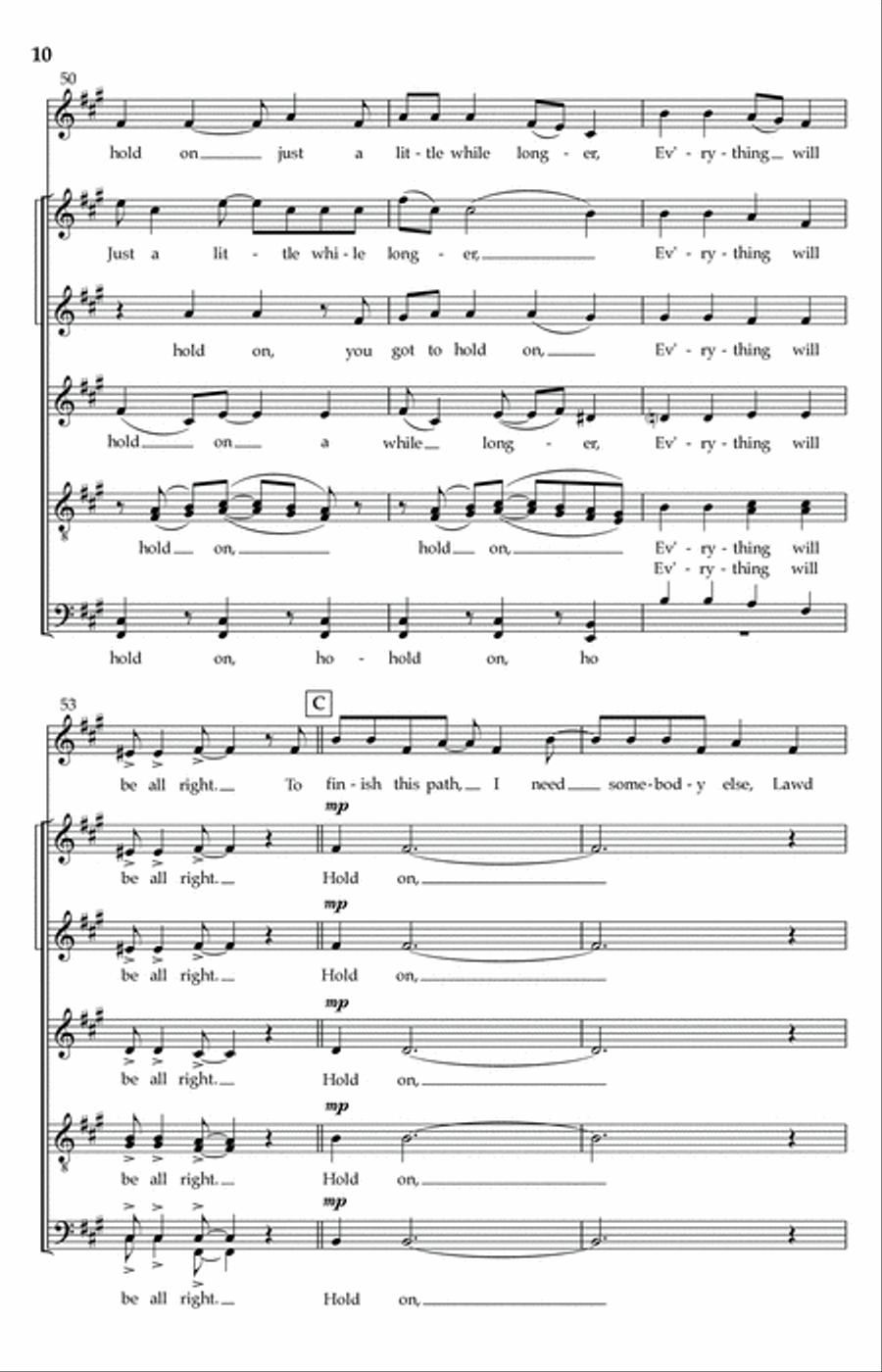 Hold On Just A Little While Longer 4-Part scores gallery preview page 8
