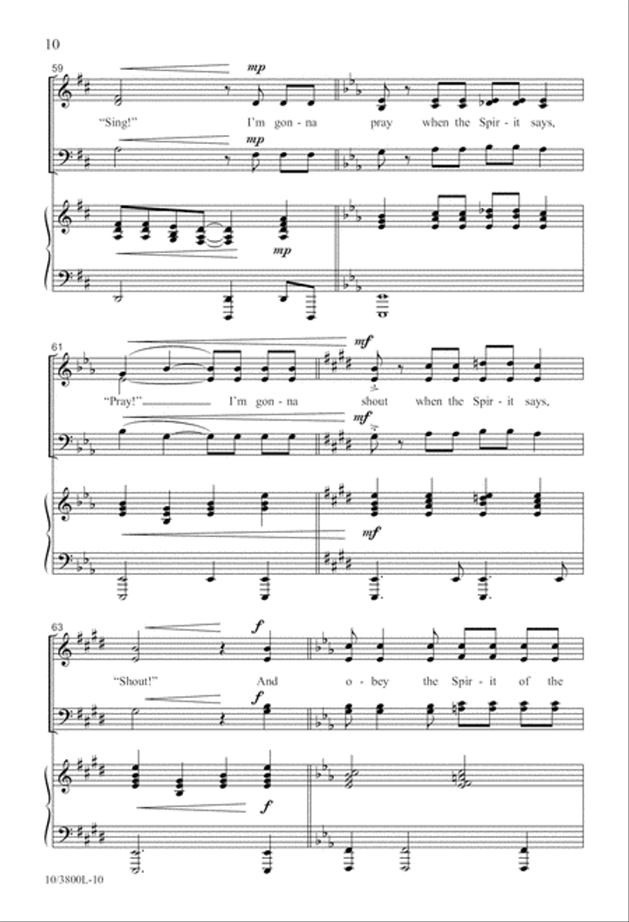 I'm Gonna Sing and Shout! 4-Part scores gallery preview page 10