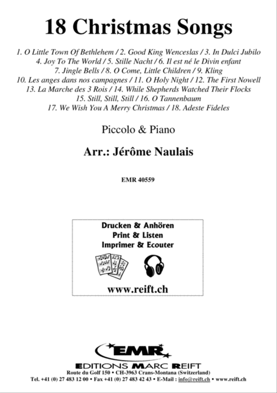 18 Christmas Songs 18 Christmas Songs Piccolo scores gallery preview page 1