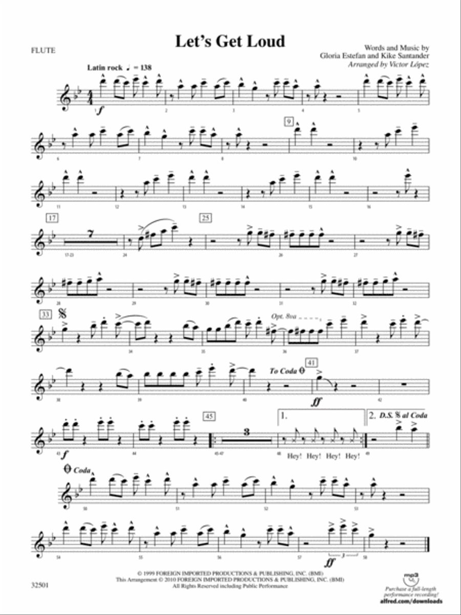Let's Get Loud: Flute Concert Band scores gallery preview page 1