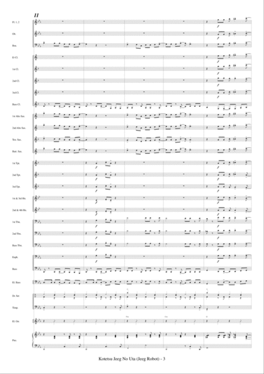 Kotetsu Jeeg No Uta Concert Band scores gallery preview page 5