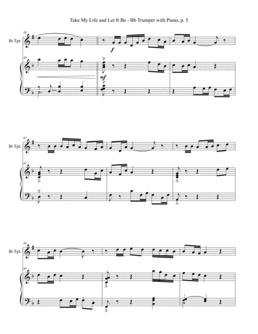 TAKE MY LIFE AND LET IT BE Hymn Sonata (for Bb Trumpet and Piano with Score/Part) image number null