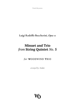 Book cover for Minuet by Boccherini for Woodwind Trio