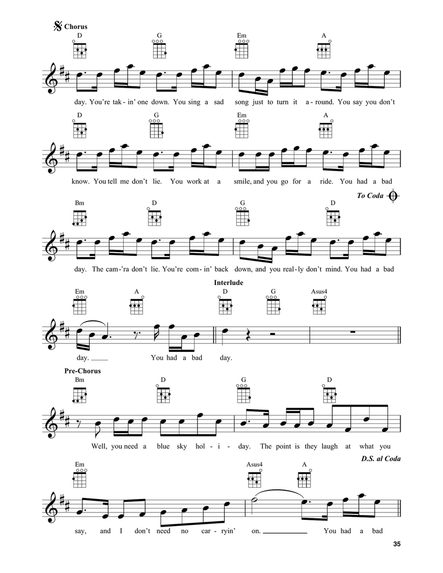 Bad Day Baritone Ukulele scores gallery preview page 2