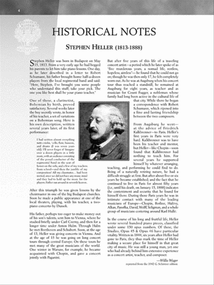 Heller – Selected Piano Studies, Opus 45 & 46 Piano Method scores gallery preview page 3