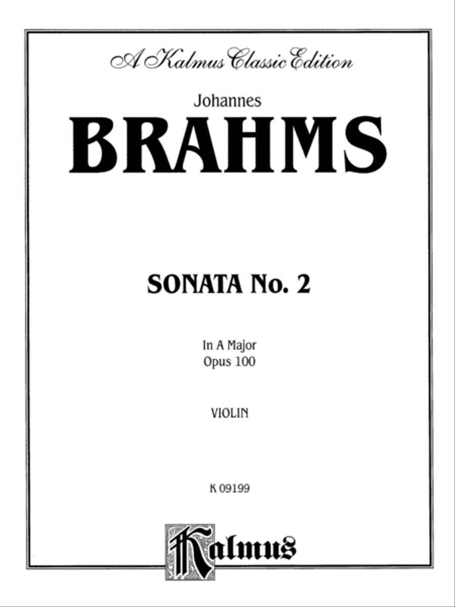 Brahms: Sonata in A Major, Op. 100 Violin scores gallery preview page 1