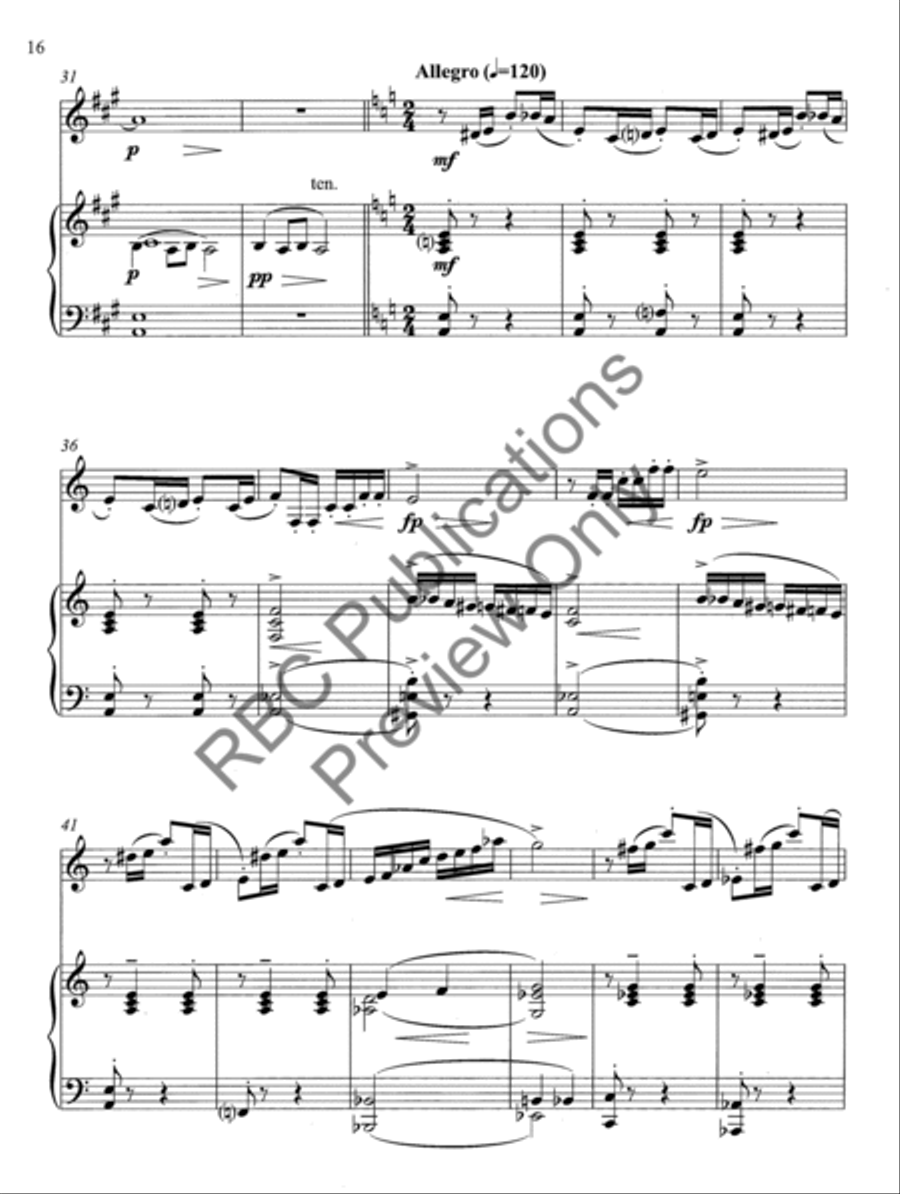 Clarinet Concerto Choir scores gallery preview page 19