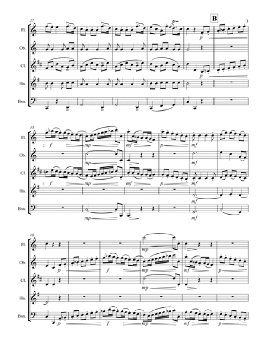 Boccherini - “Minuetto” (for Saxophone Quintet SATTB) Saxophone Quintet scores gallery preview page 4