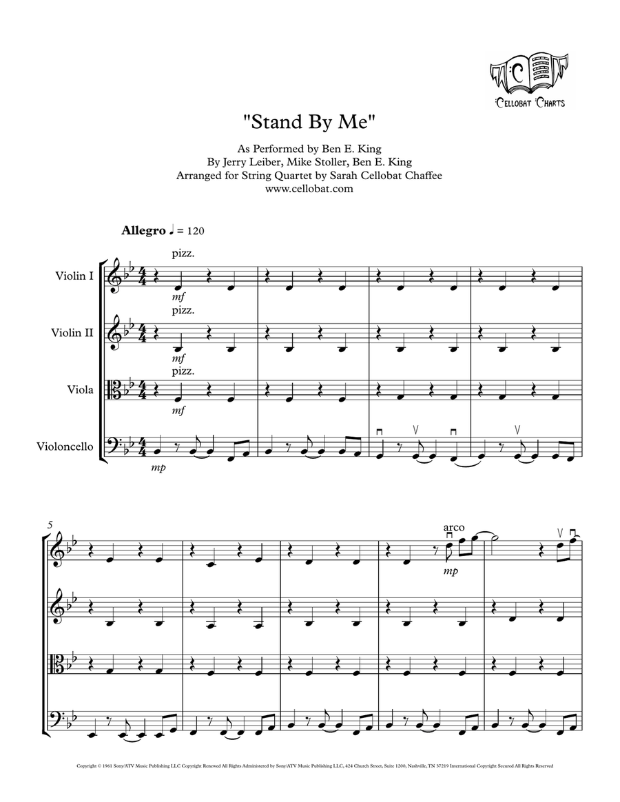 Stand By Me String Quartet scores gallery preview page 1