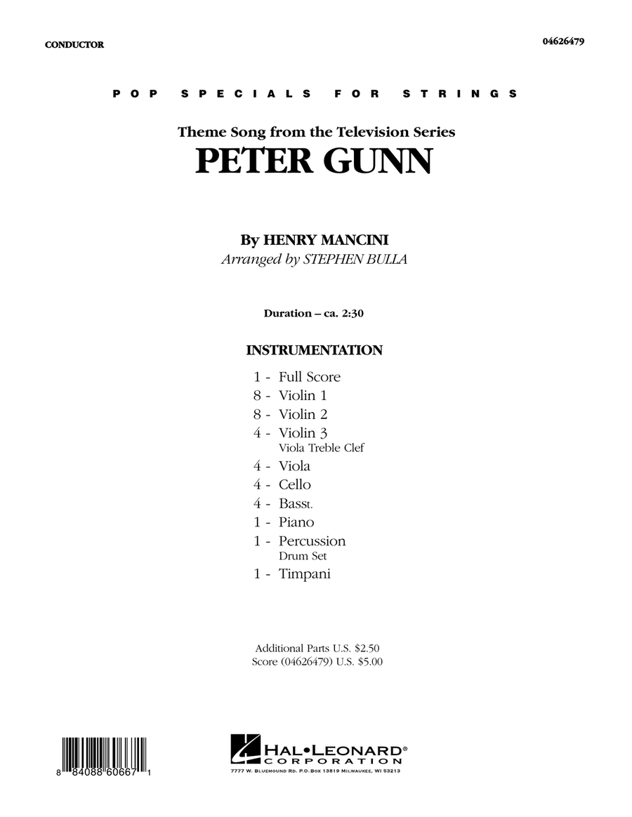 Peter Gunn - Full Score Peter Gunn - Full Score Orchestra scores gallery preview page 1