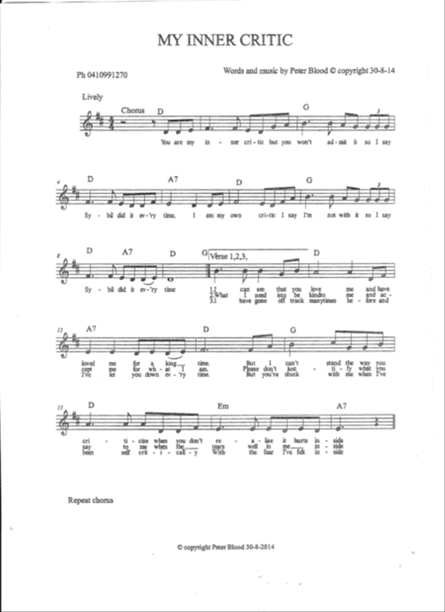 My Inner Critic. Small Ensemble scores gallery preview page 1