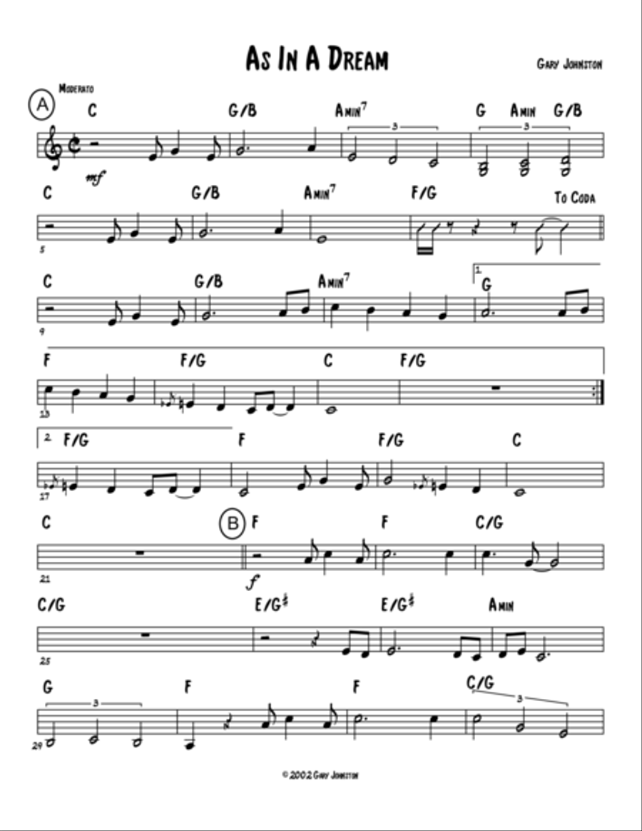 As In A Dream Jazz Ensemble scores gallery preview page 1