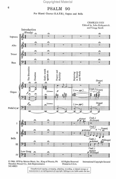 Psalm 90 by Charles Ives Choir - Sheet Music