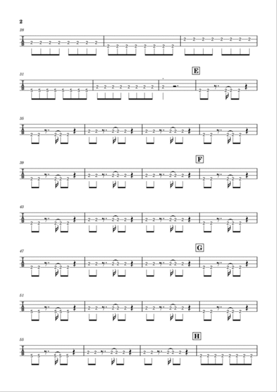 You Oughta Know Bass Guitar Tablature scores gallery preview page 2