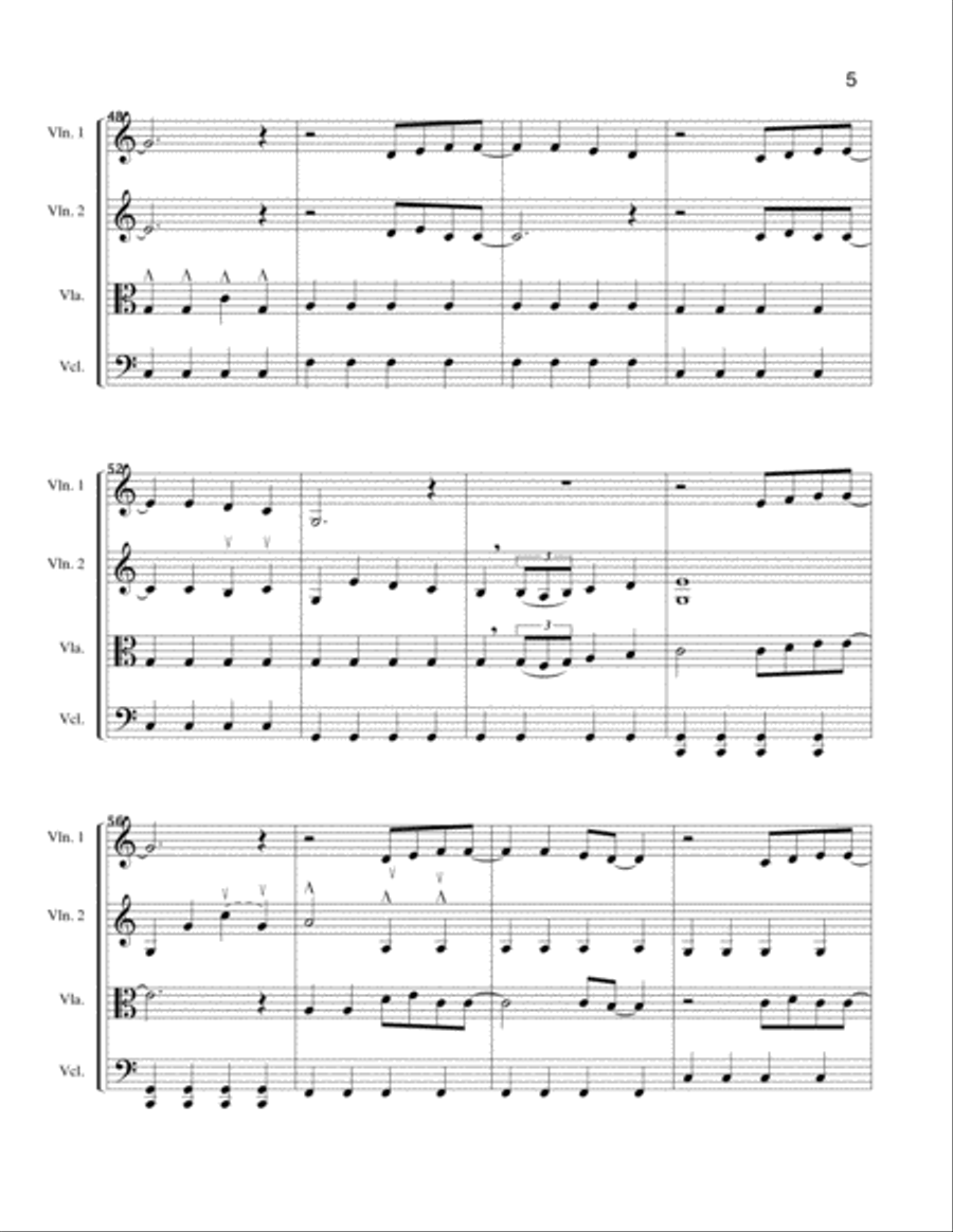 Sweet Caroline Sweet Caroline String Quartet scores gallery preview page 5
