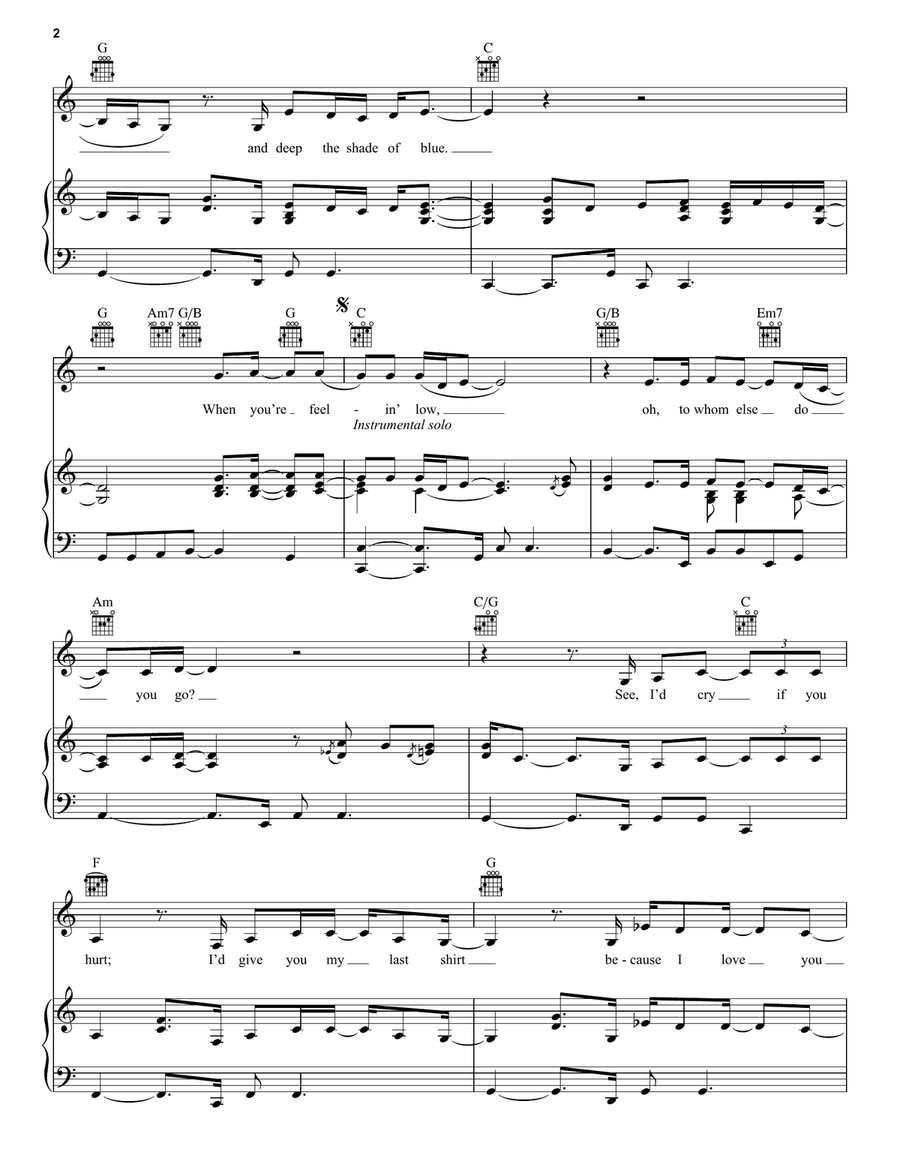 What Am I To You Piano, Vocal, Guitar scores gallery preview page 2