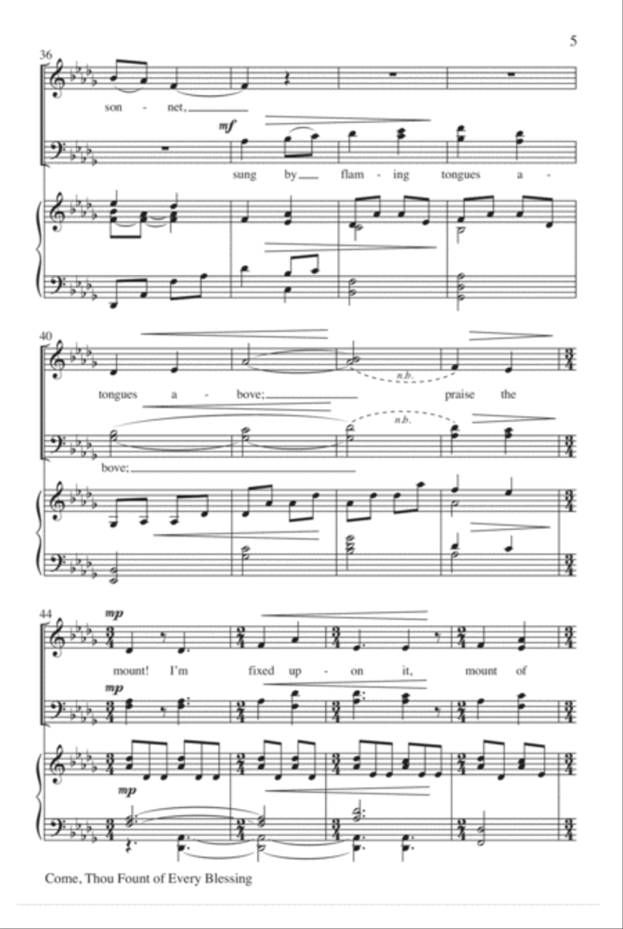 Come, Thou Fount of Every Blessing 4-Part scores gallery preview page 6