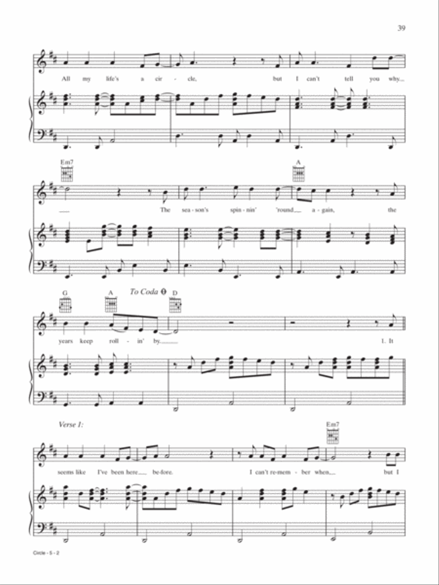 Circle Piano, Vocal, Guitar scores gallery preview page 2