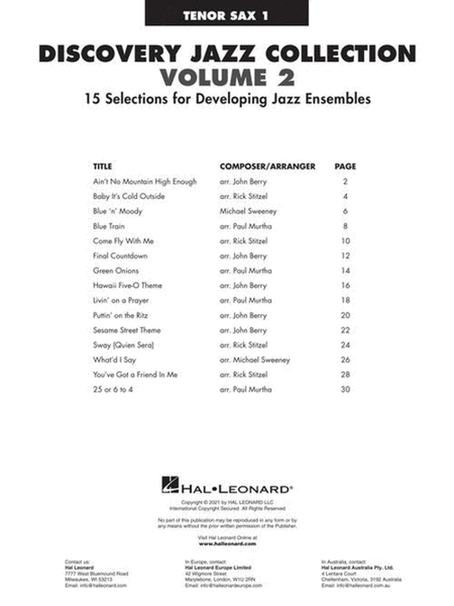 Discovery Jazz Collection - Tenor Sax 1