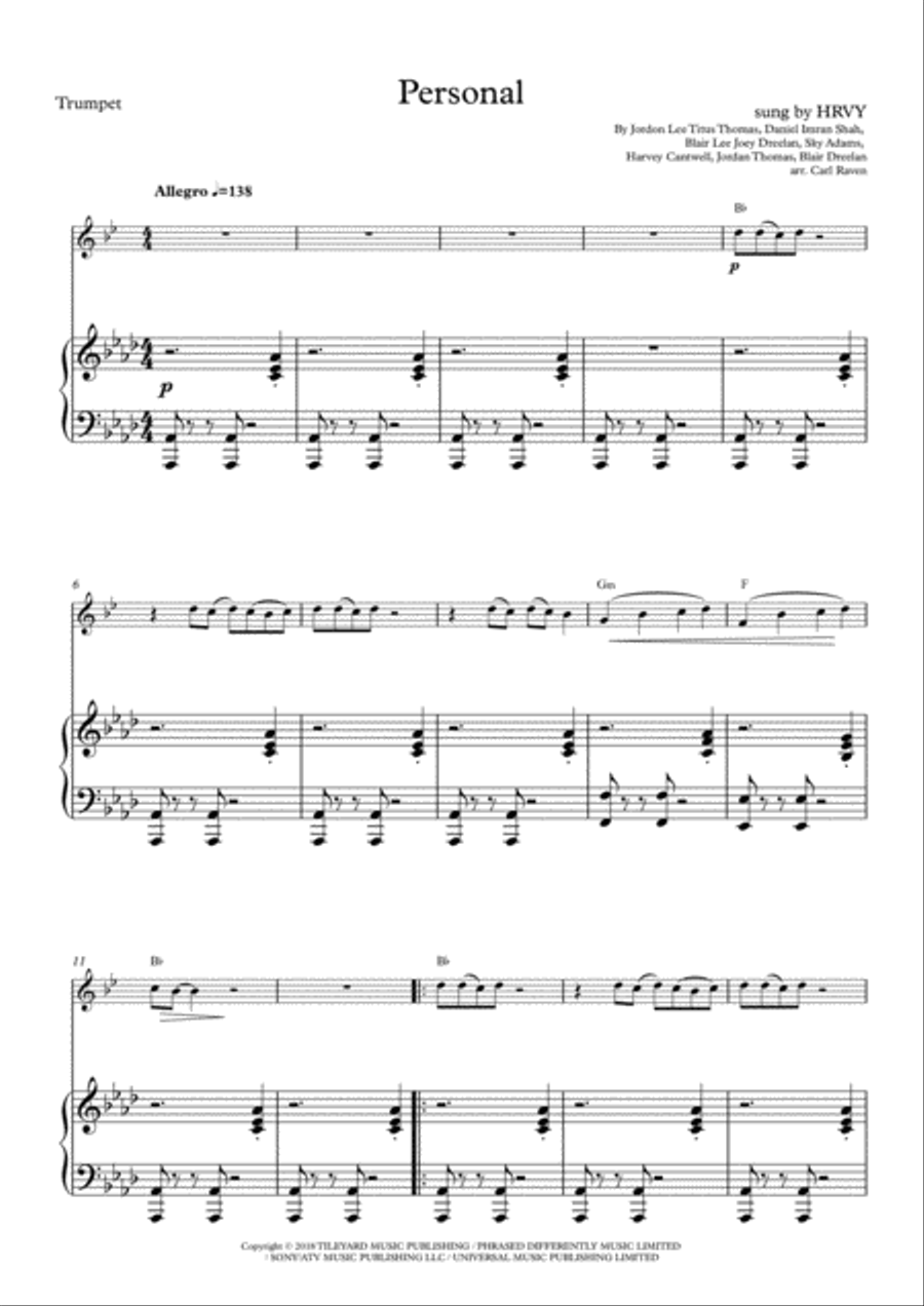 Personal Trumpet Duet scores gallery preview page 1