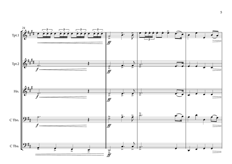 Bahamian National Anthem for Brass Quintet - 