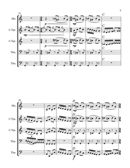 Three Easy Pieces for Brass Quintet (arr. Conley) image number null
