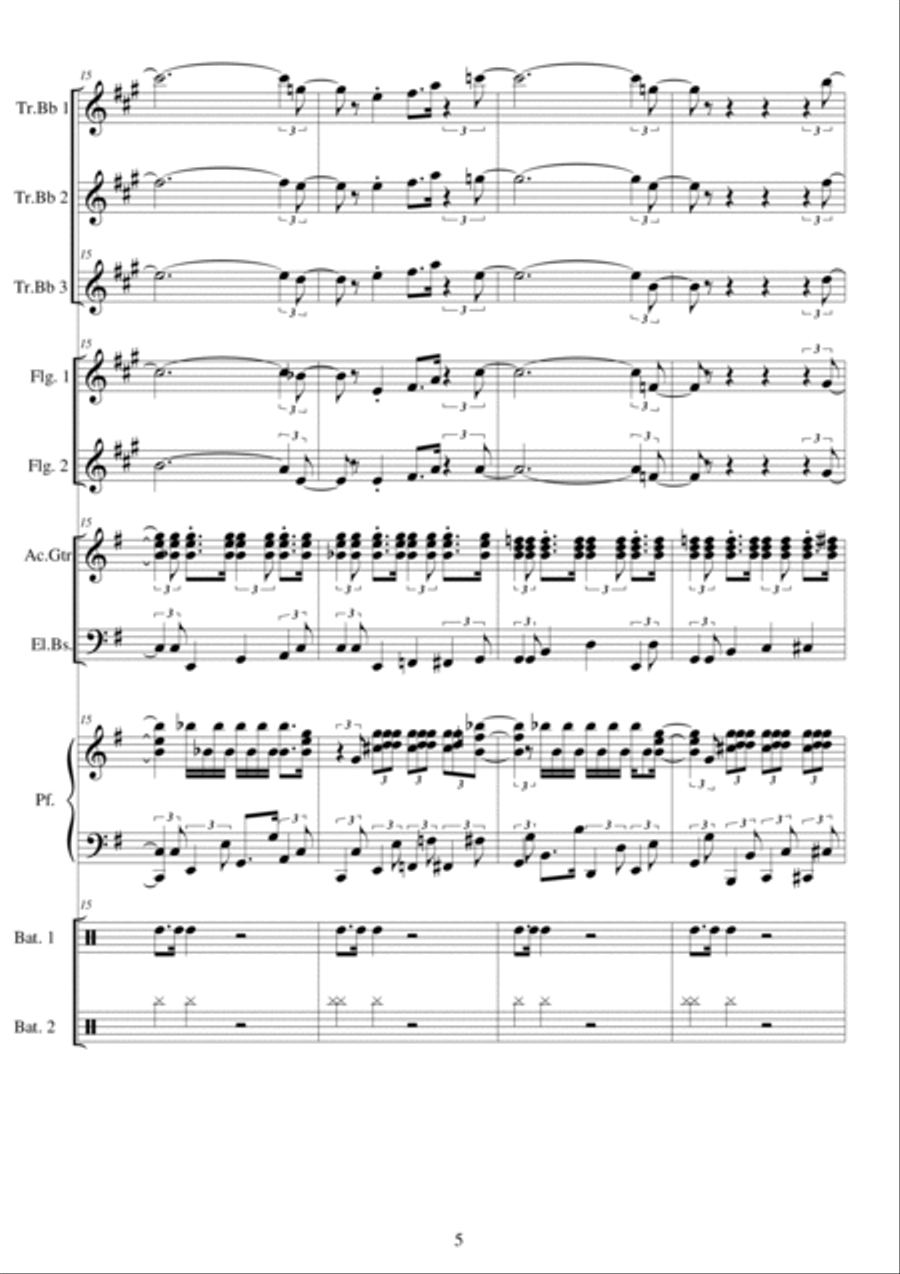 Italian Swingin' Boogie for piano and brass Piano scores gallery preview page 5