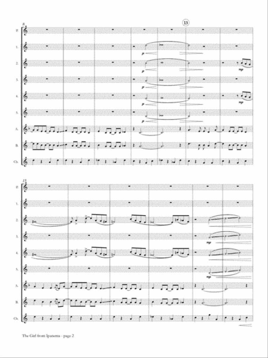 The Girl from Ipanema for Flute Choir Flute Choir scores gallery preview page 3
