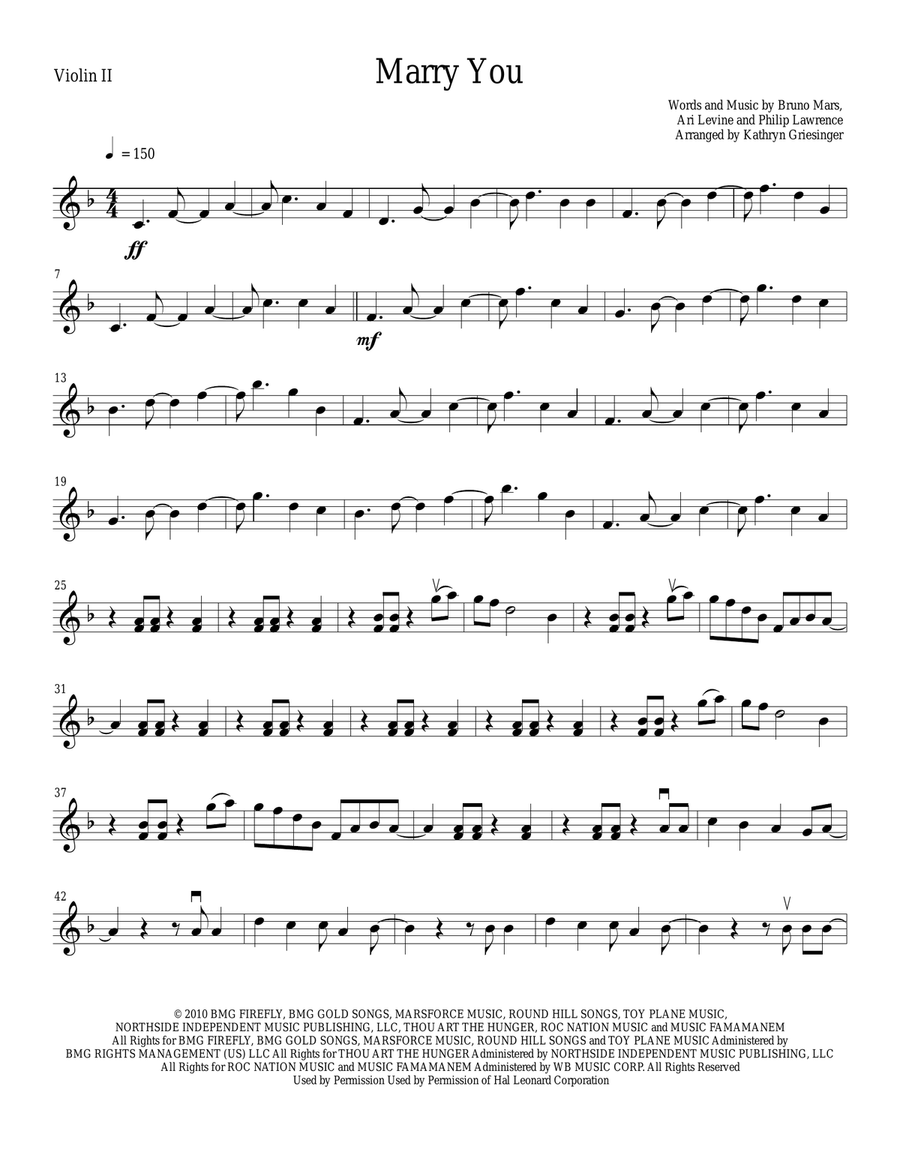 Marry You String Quartet scores gallery preview page 3