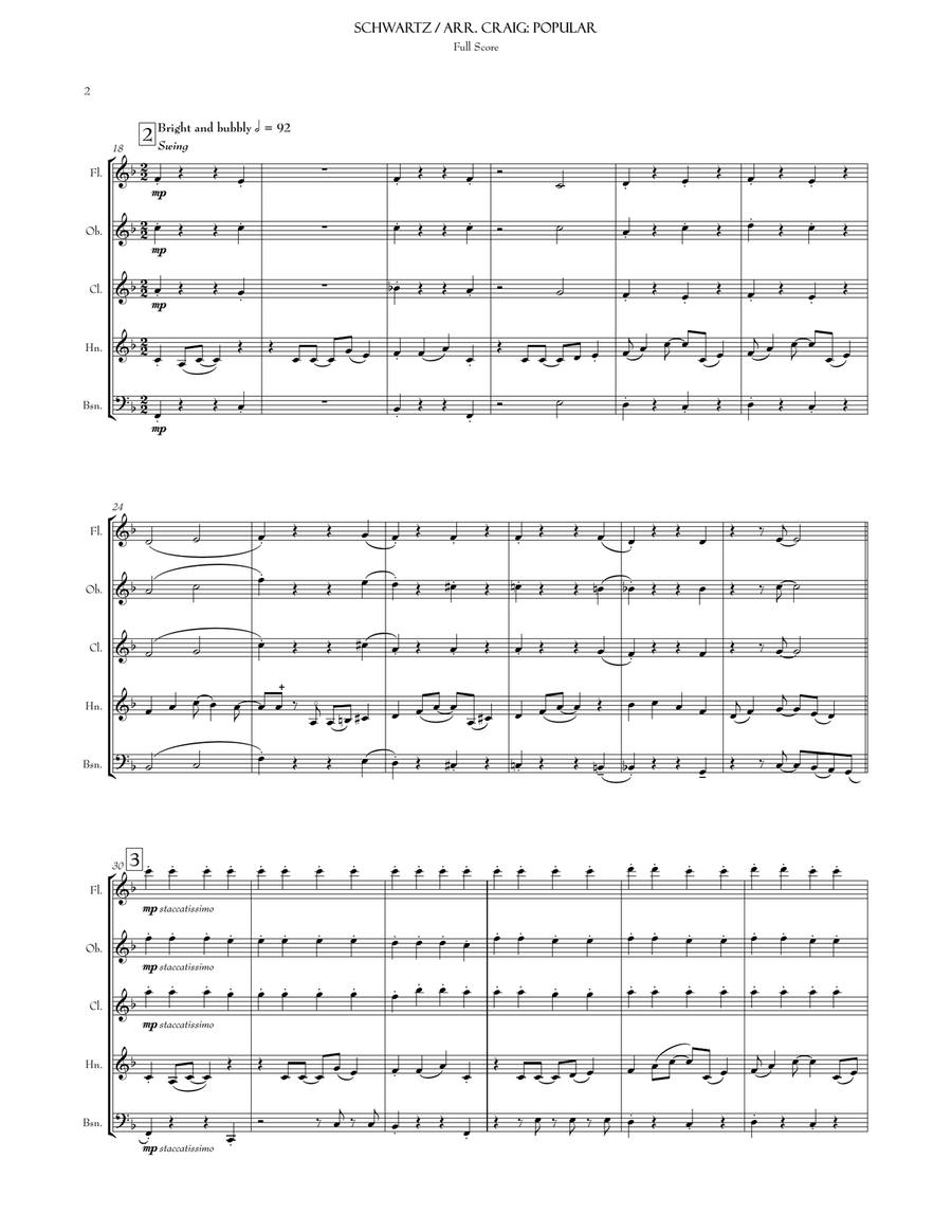 Popular Woodwind Quintet scores gallery preview page 3