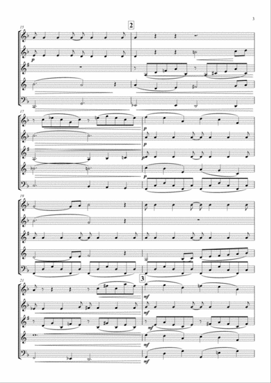 Saint-Saëns: Le Carnaval des Animaux - XIII Le Cygne (The Swan) - wind quintet Woodwind Quintet scores gallery preview page 3