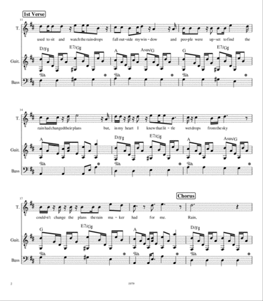 Rain (Tenor Solo) Small Ensemble scores gallery preview page 2