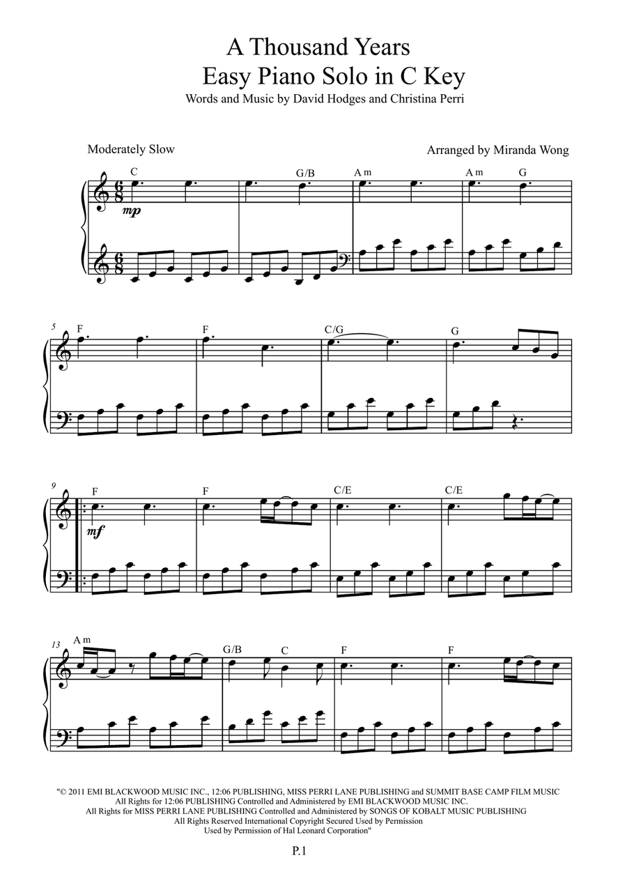 A thousand cheap years piano
