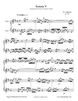 Book cover for Handel: Sonata No. 5 for Flute Duo