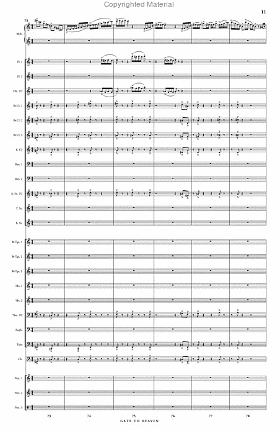 Gate to Heaven (wind ensemble score) Concert Band scores gallery preview page 12