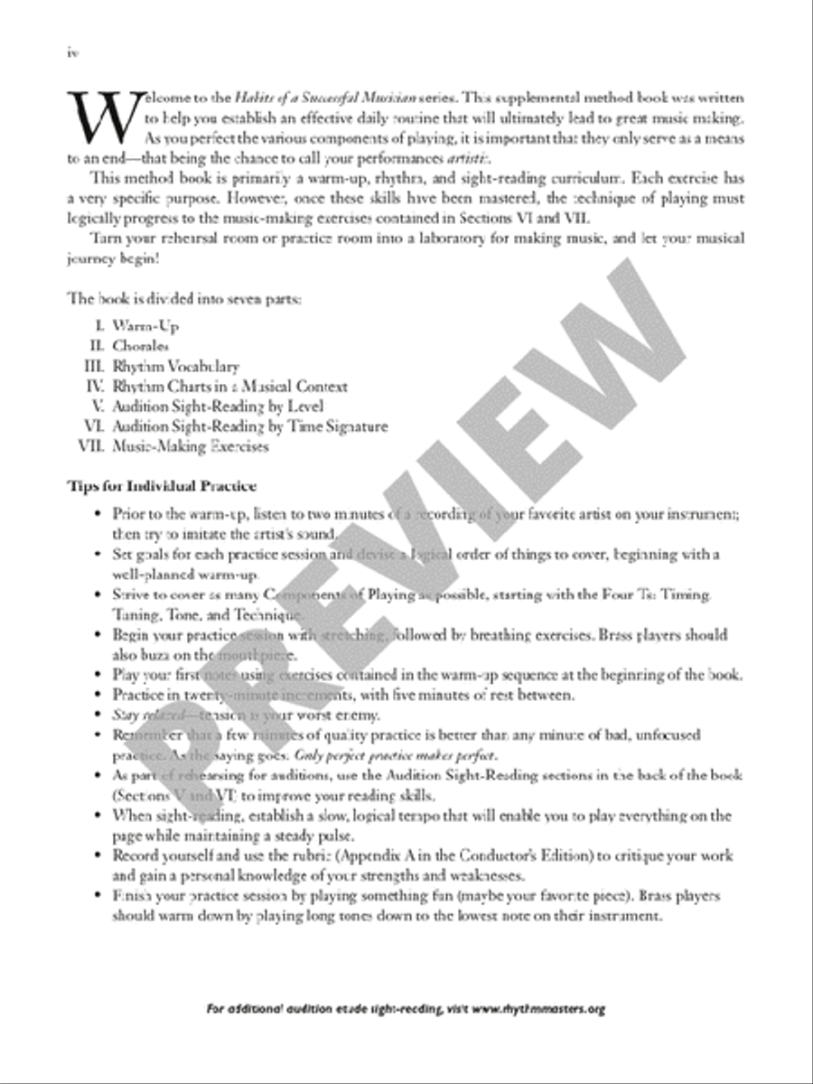Habits of a Successful Musician - Oboe Concert Band Methods scores gallery preview page 6