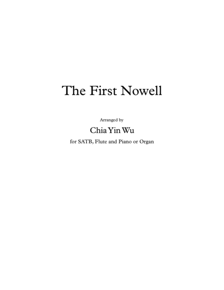 The First Nowell, for SATB/Congregation, Flute and Piano or Organ