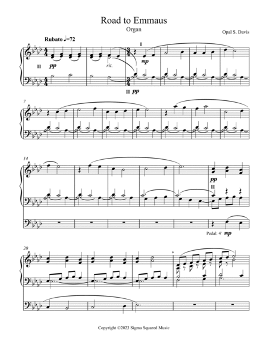 Road to Emmaus Road to Emmaus Organ Solo scores gallery preview page 2