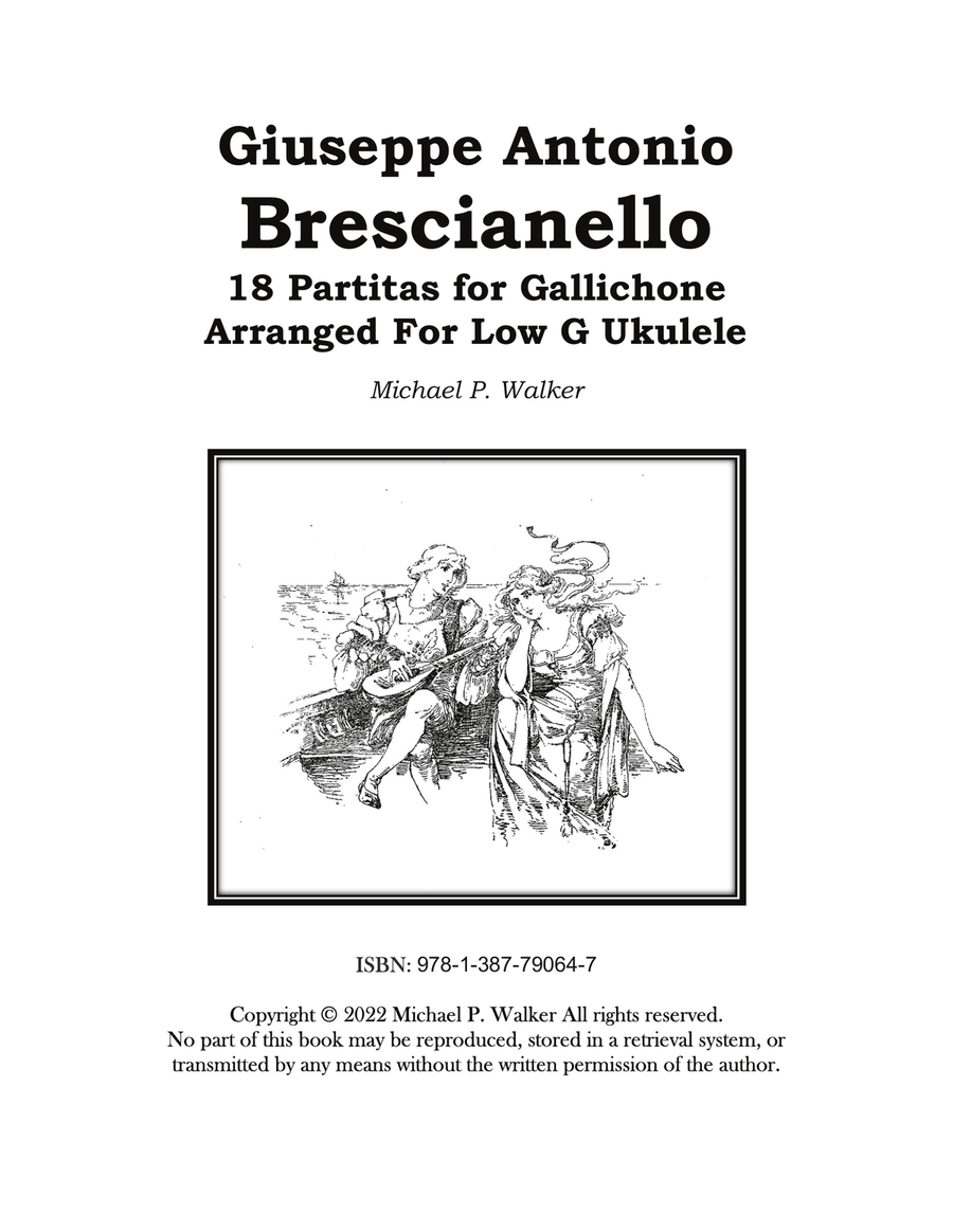 Giuseppe Antonio Brescianello 18 Partitas for Gallichone Arranged For Low G Ukulele Ukulele scores gallery preview page 1