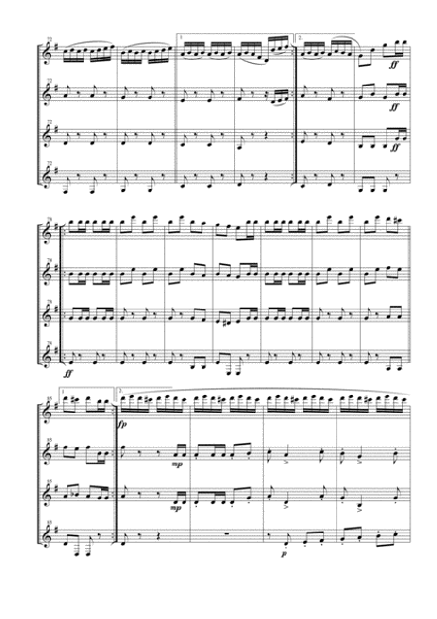 William Tell Overture for Clarinet Quartet Clarinet Quartet scores gallery preview page 5