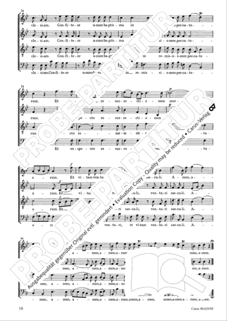 Missa brevis in B flat major 4-Part scores gallery preview page 11