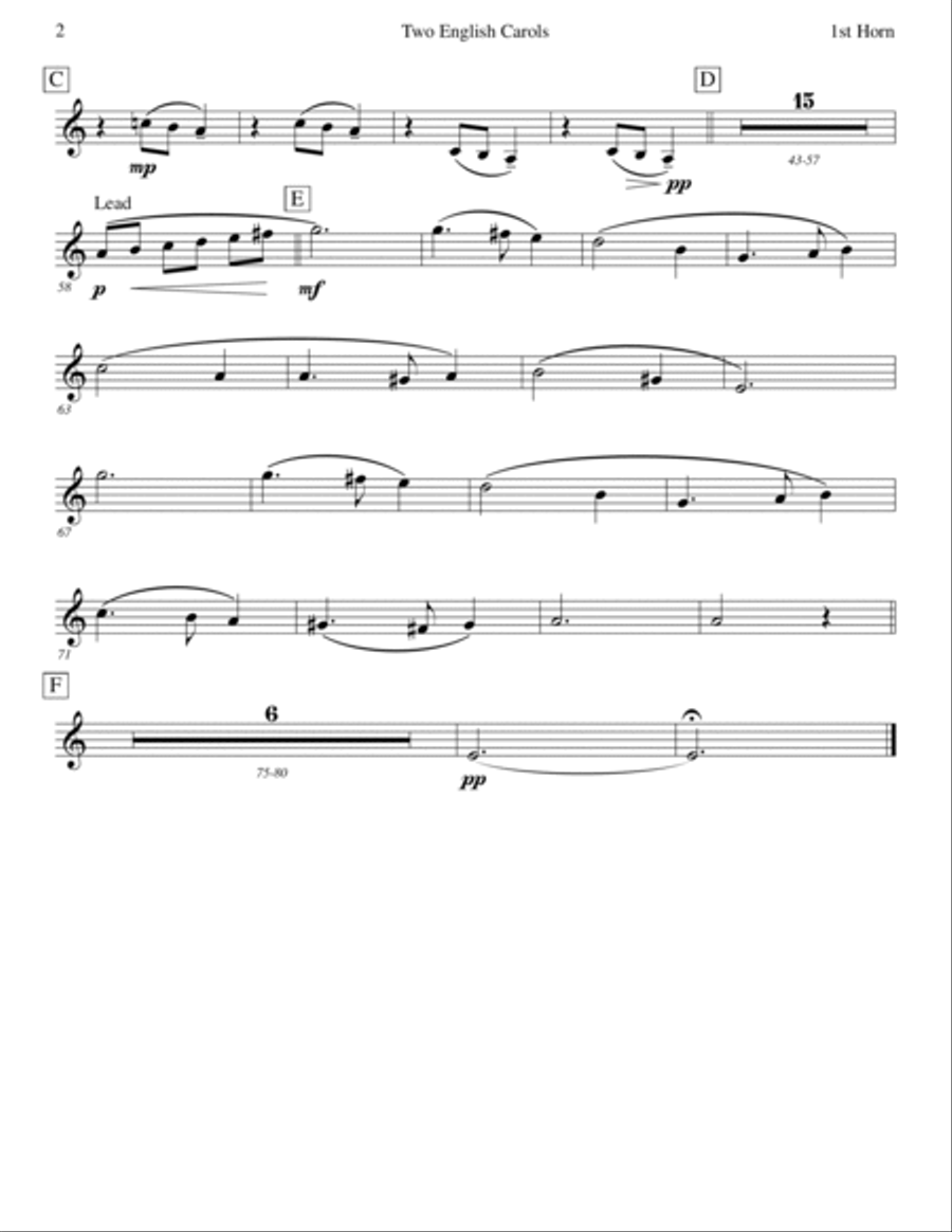 Two English Carols (Coventry Carol; What Child Is This?) - Horn Quartet Brass Quartet scores gallery preview page 5