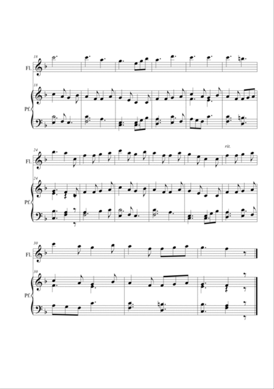 I saw three ships. Flute and piano Chamber Music scores gallery preview page 2